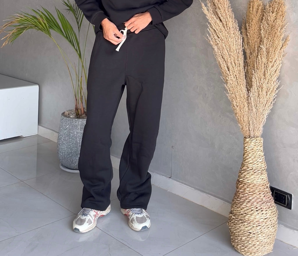 Wide leg cotton pants